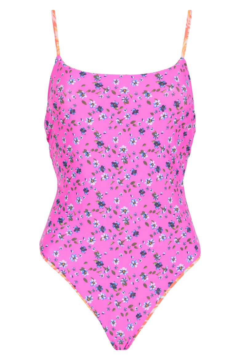 Luster One-Piece Swimsuit, Alternate, color, PINK