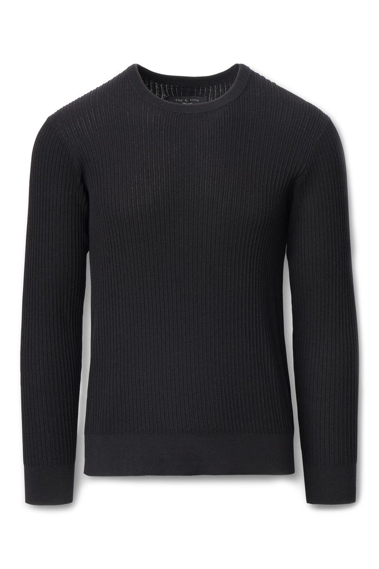 Jayce Silk & Cotton Sweater, Alternate, color, BLACK