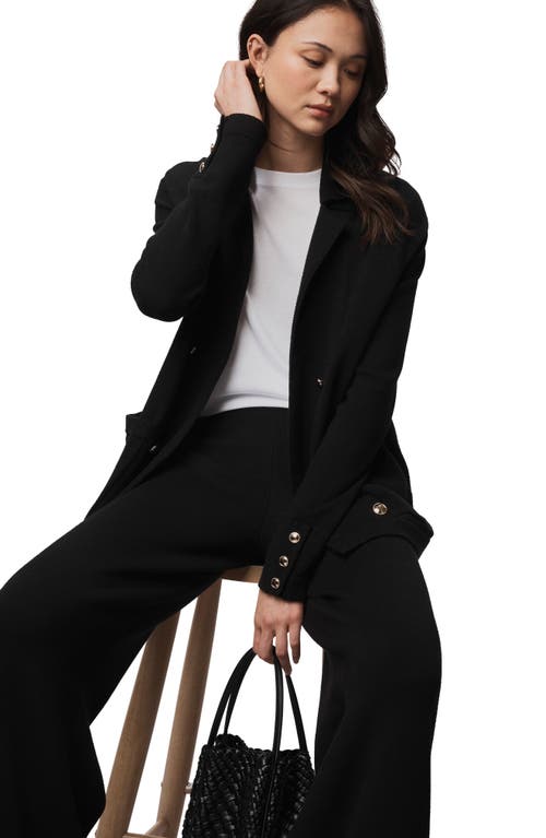 Splendid Hannah Double Breasted Sweater Blazer In Black