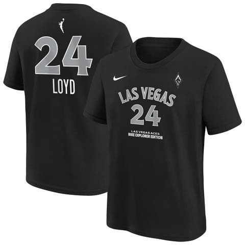 Youth Nike Jewell Loyd Black Las Vegas Aces Explorer Edition Name & Number T-Shirt