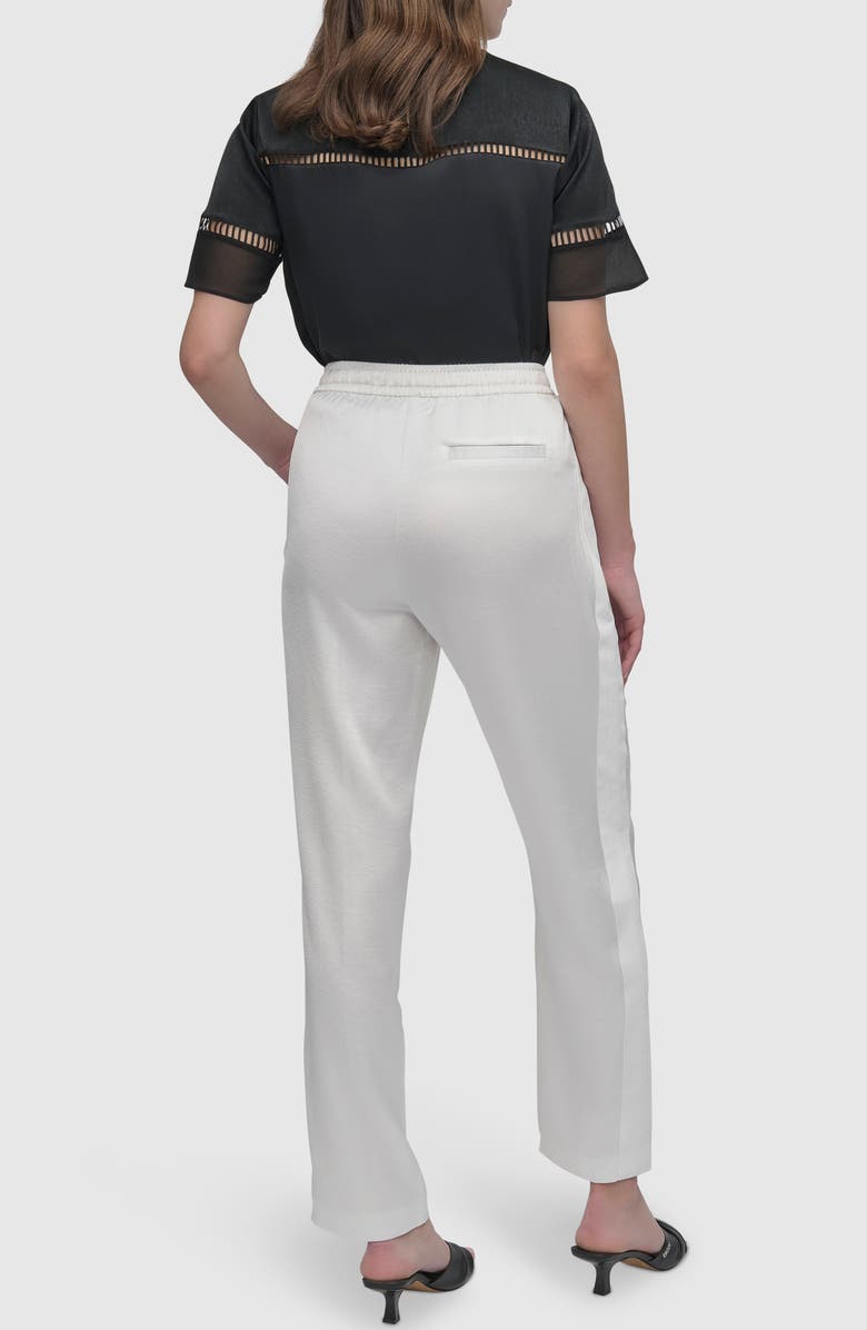 DKNY Side Stripe Track Pants, Alternate, color, Ivory