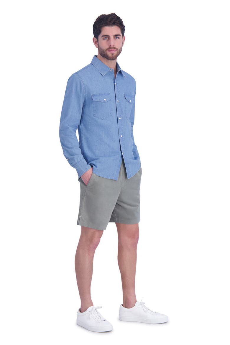 Regular Fit Snap-Up Cotton Denim Shirt, Alternate, color, LIGHT INDIGO