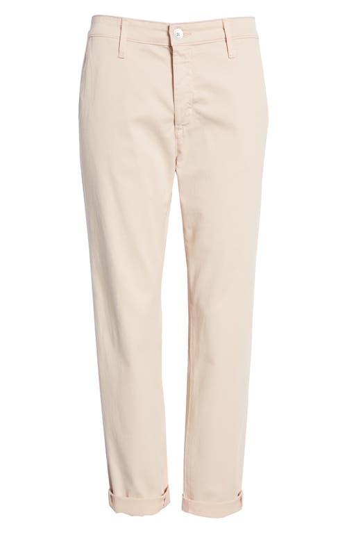 Ag Caden Crop Twill Trousers In Vinte Pink