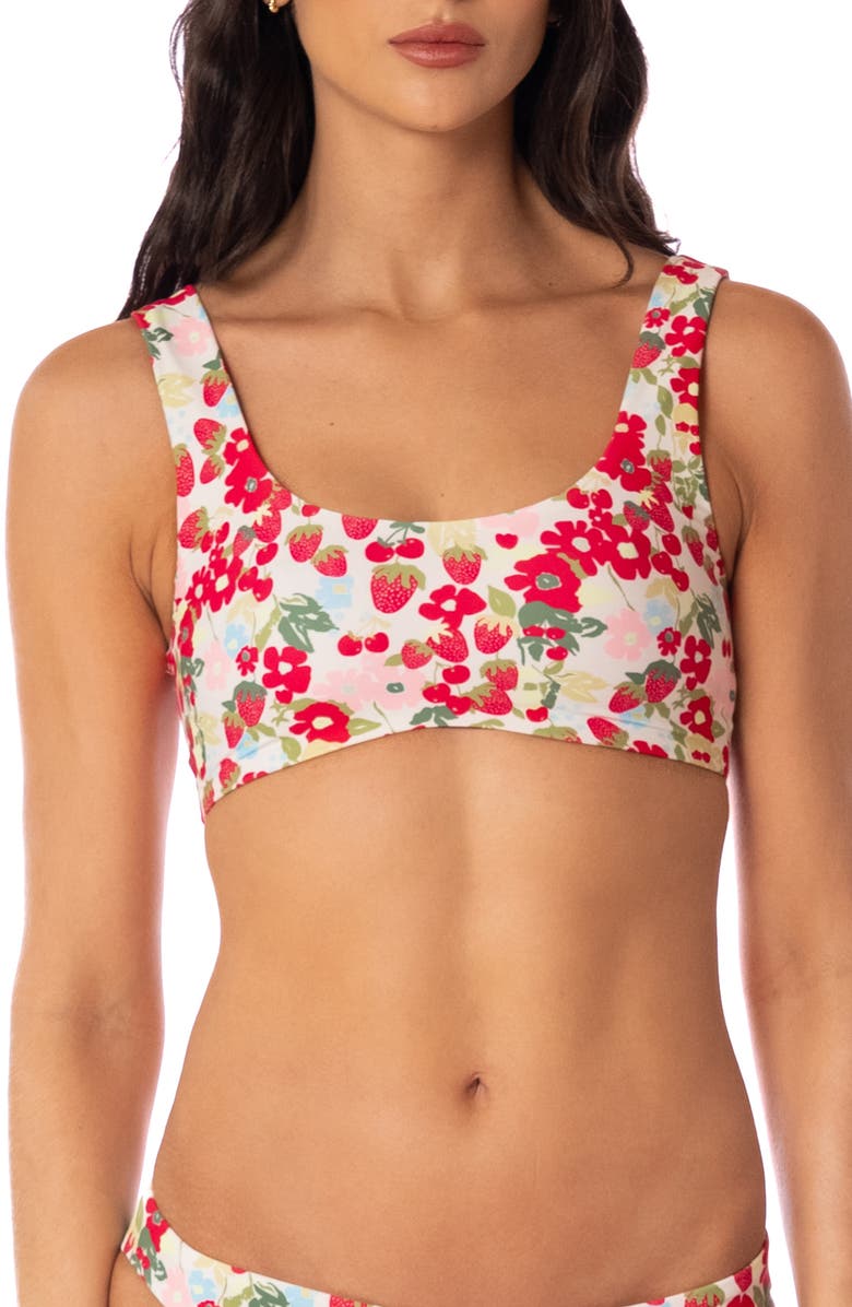 Maaji Dazzle Reversible Bikini Top, Alternate, color, Open White