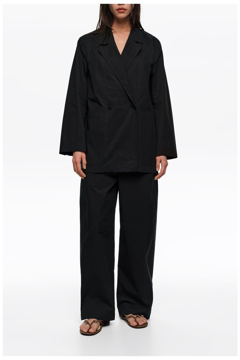 Topstitched Tailored Jacket, Main, color, BLACK