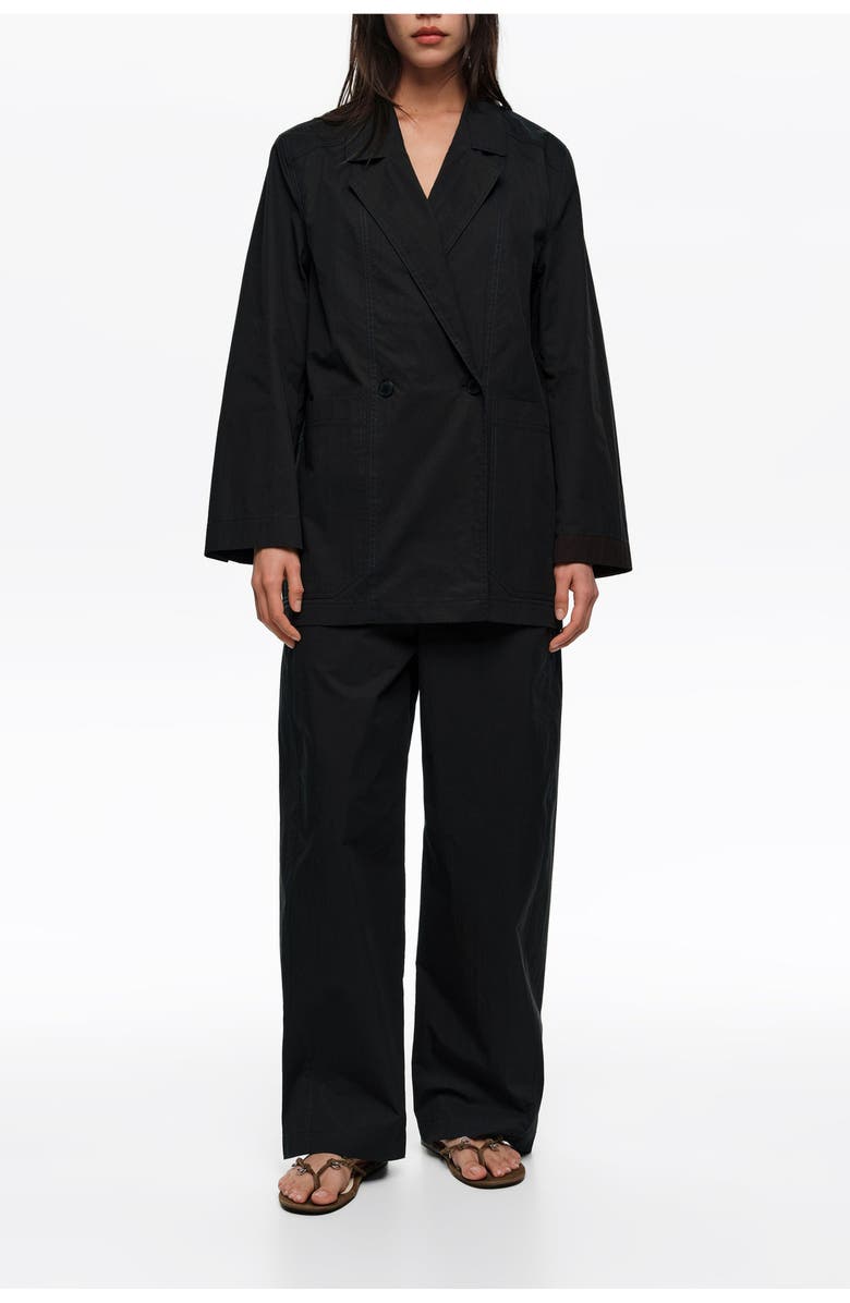 Bimba y Lola Topstitched Tailored Jacket, Main, color, Black