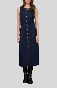 Blu Pepper Denim Button Down Midi Dress