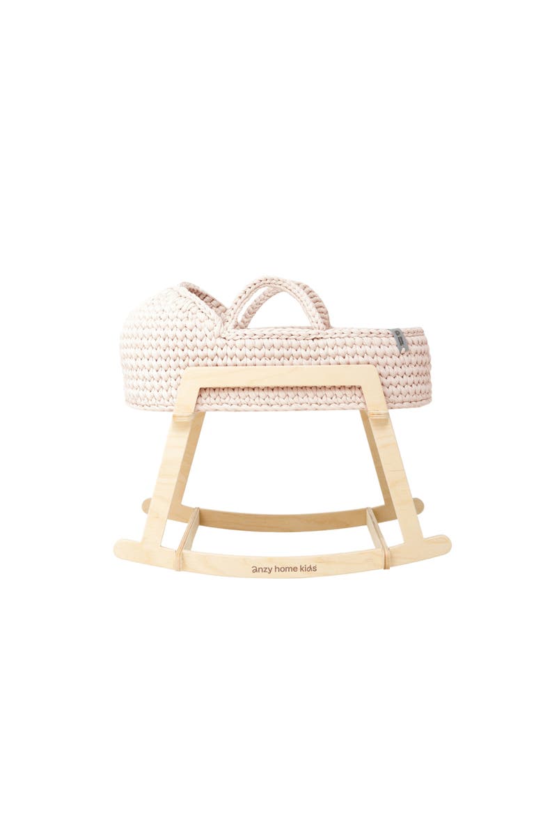 Doll Moses Basket w/Rocking Stand, Main, color, Pearl