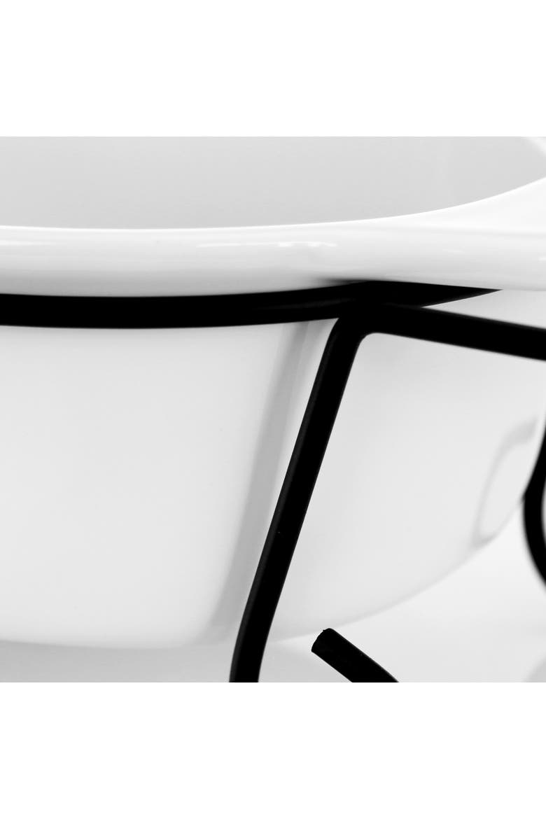 Gracious Dining 2 Piece Oval Stoneware Bakeware with Lid and Metal Rack, Alternate, color, White