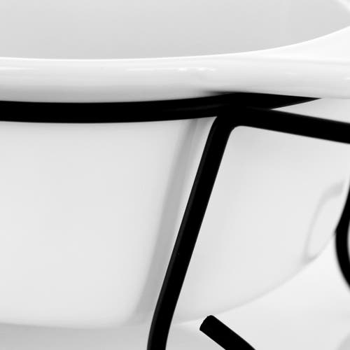 Gibson Home Gracious Dining 2 Piece Oval Stoneware Bakeware With Lid And Metal Rack In White