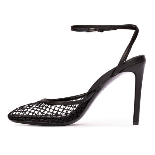 Black Suede Studio Millie100 Mesh Sandal In Black
