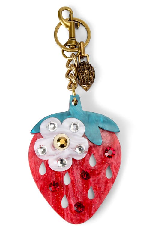 Kurt Geiger London Strawberry Bag Charm In Open Red