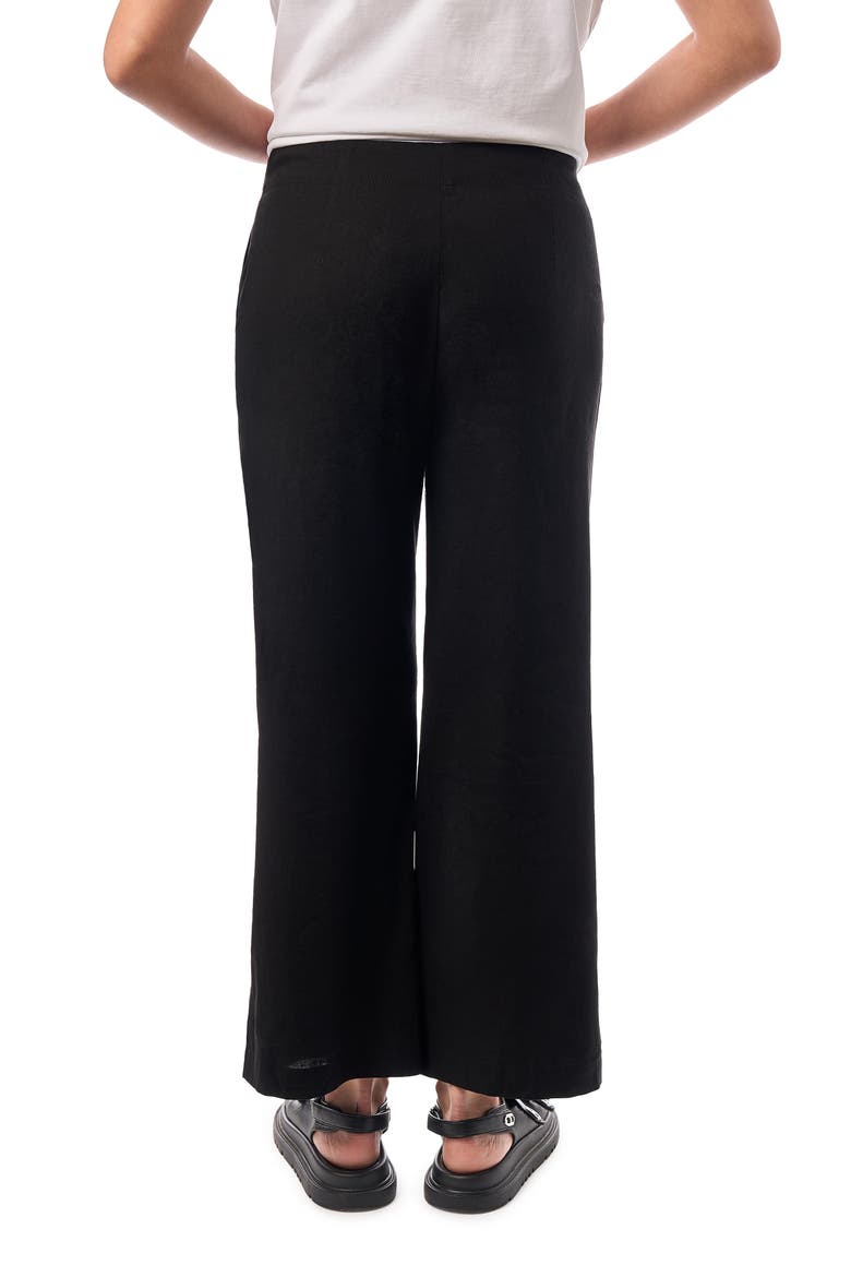 Linen Blend Crop Trouser, Alternate, color, Black