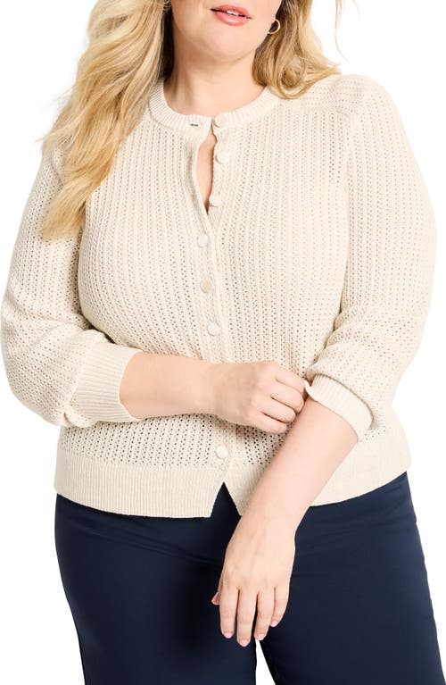 Nic + Zoe Nic+zoe Party Cardy Sparkle Cardigan In White