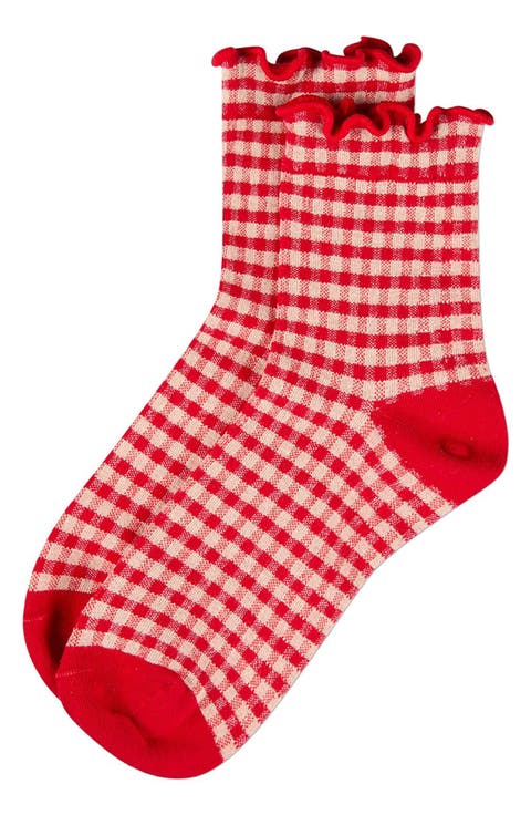 Gingham Ankle Socks