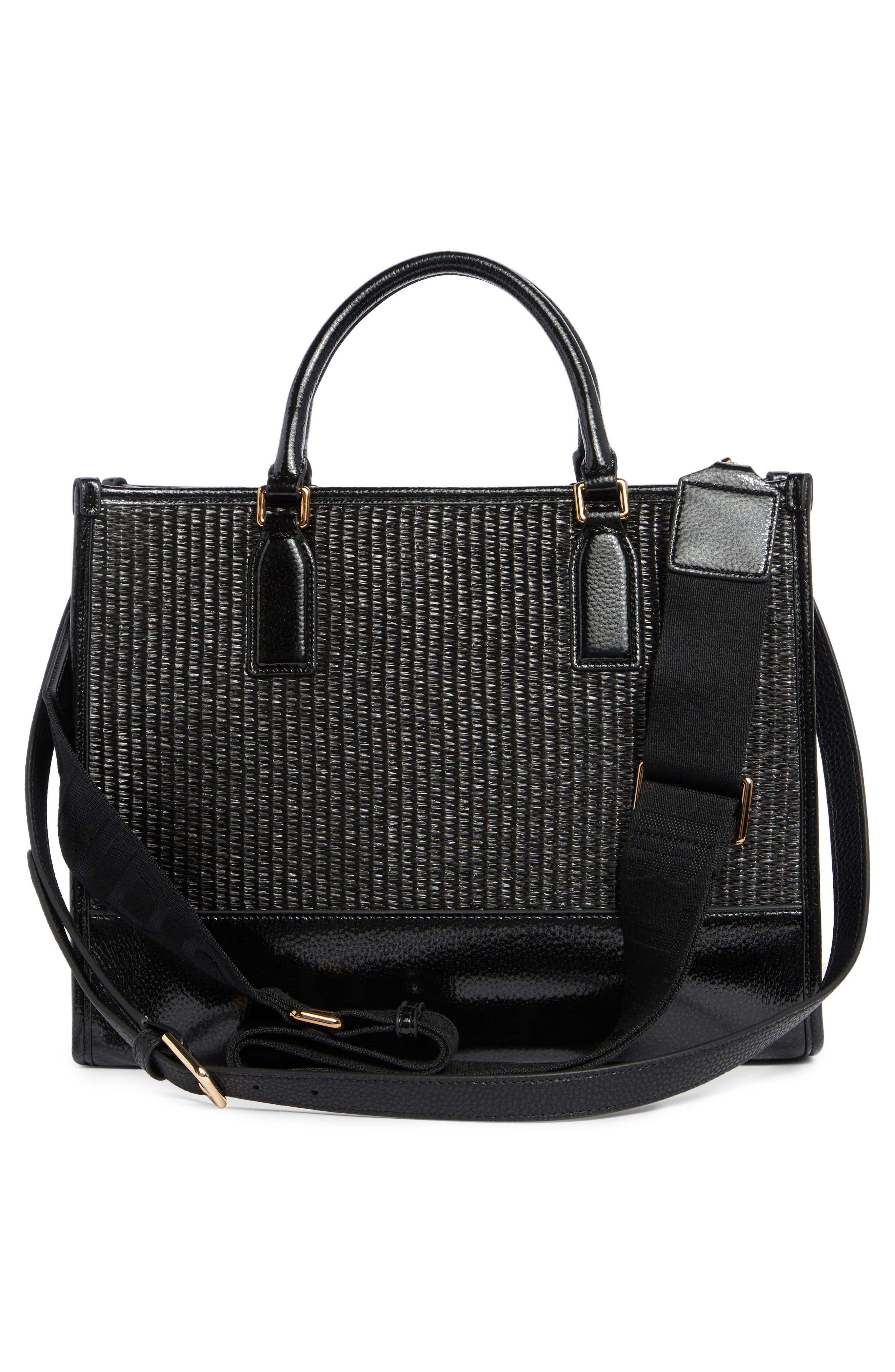 Kurt Geiger London Chiswick Raffia Tote, Alternate, color, Black