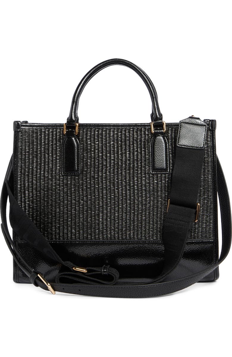 Kurt Geiger London Chiswick Raffia Tote, Alternate, color, Black
