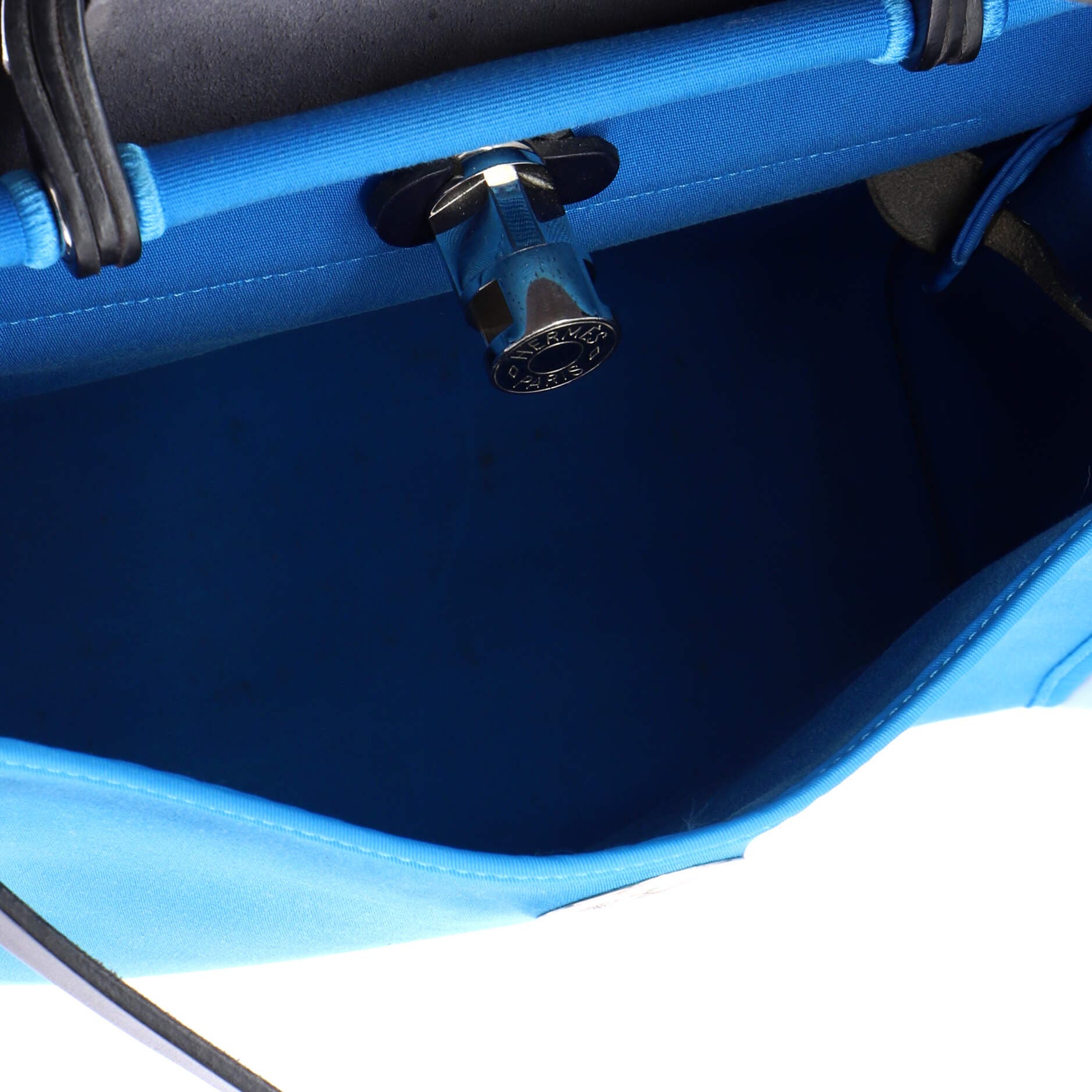 Pre-Owned Hermes Herbag Zip Leather and Toile 31, Alternate, color, Bleu Zanzibar