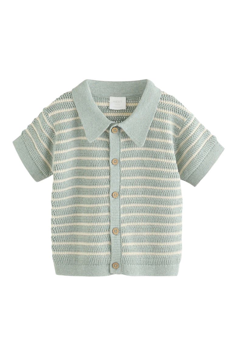 Stripe Knit Cardigan & Bloomers Set, Alternate, color, GREEN