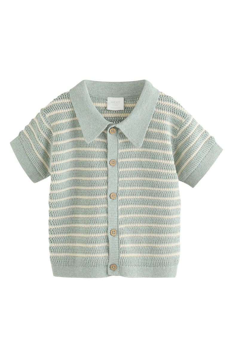 NEXT Stripe Knit Cardigan & Bloomers Set, Alternate, color, Green