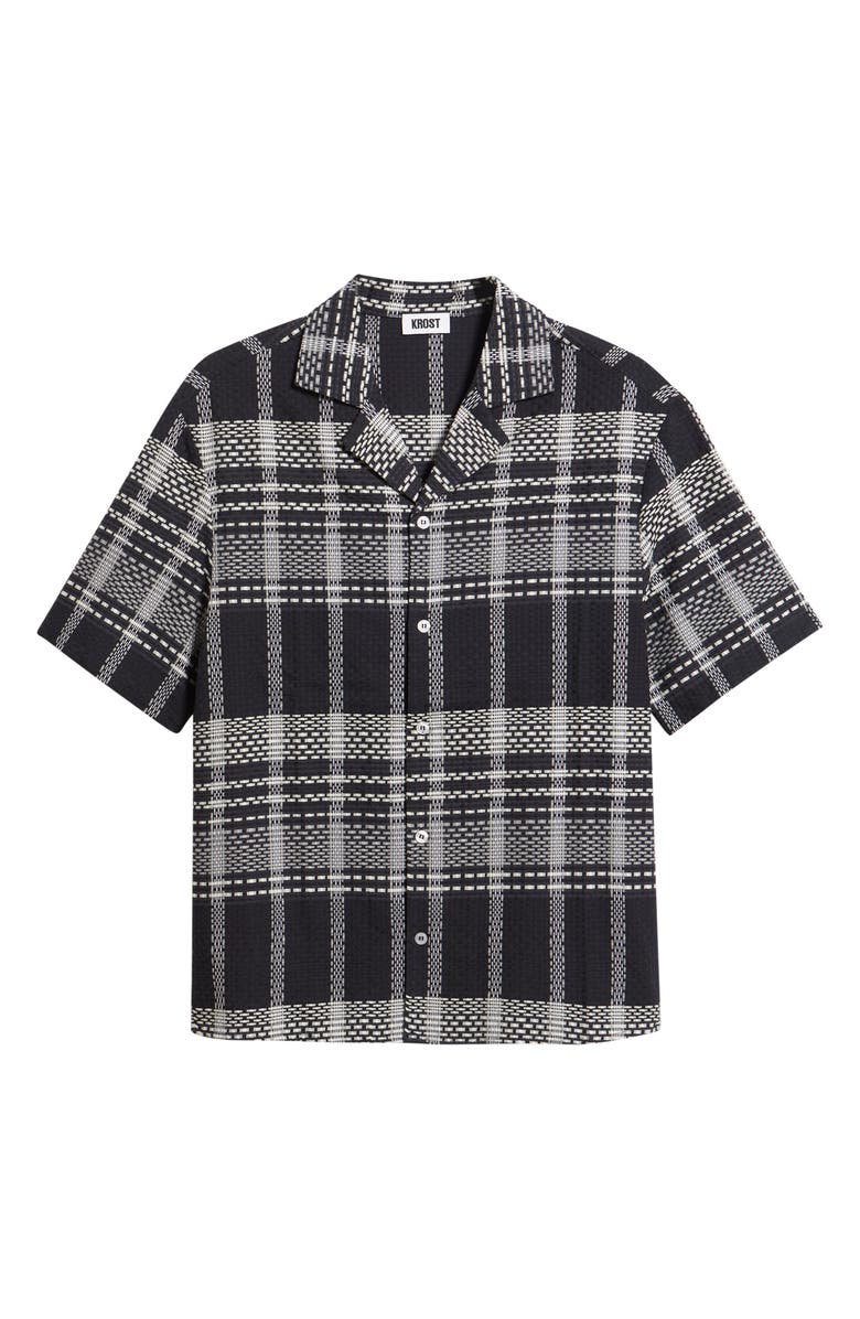 KROST Plaid Cotton Camp Shirt, Alternate, color, Dark Navy