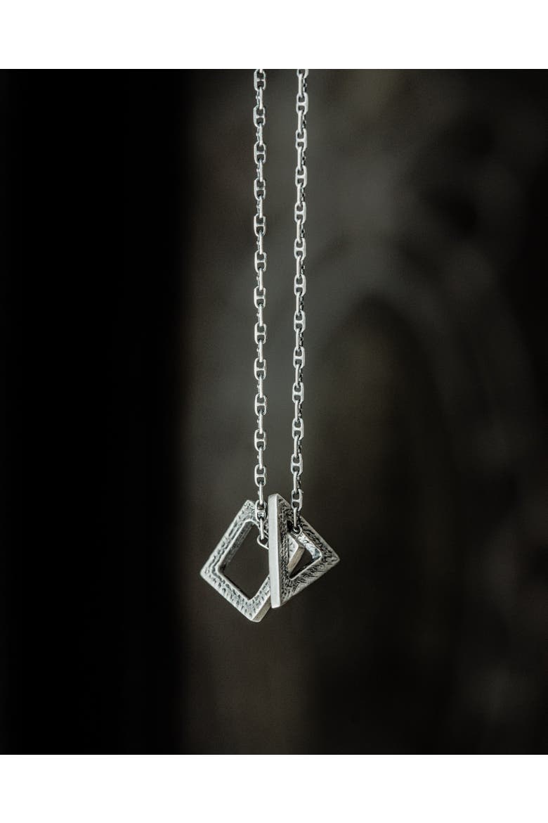 Triangle and Square Silver Necklace, Alternate, color, Sterling Silver