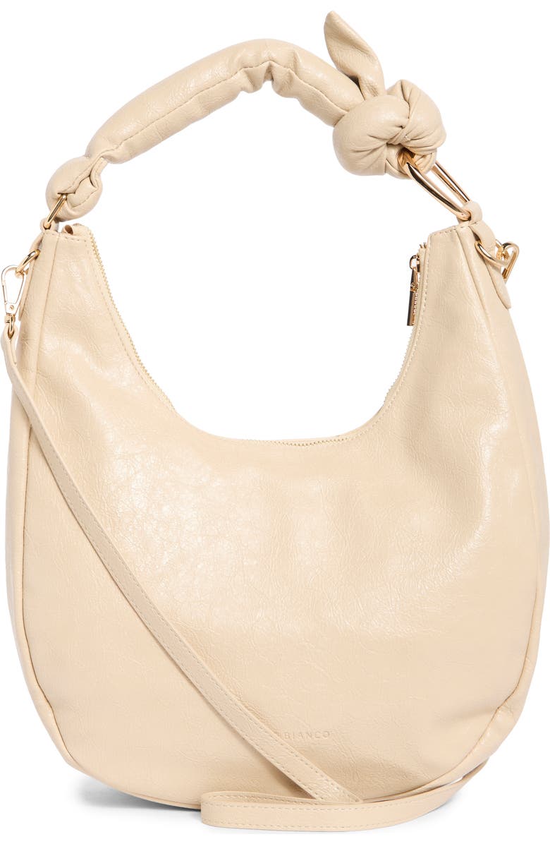 Melie Bianco Lilie Knotted Handle Shoulder Bag, Alternate, color, Beige