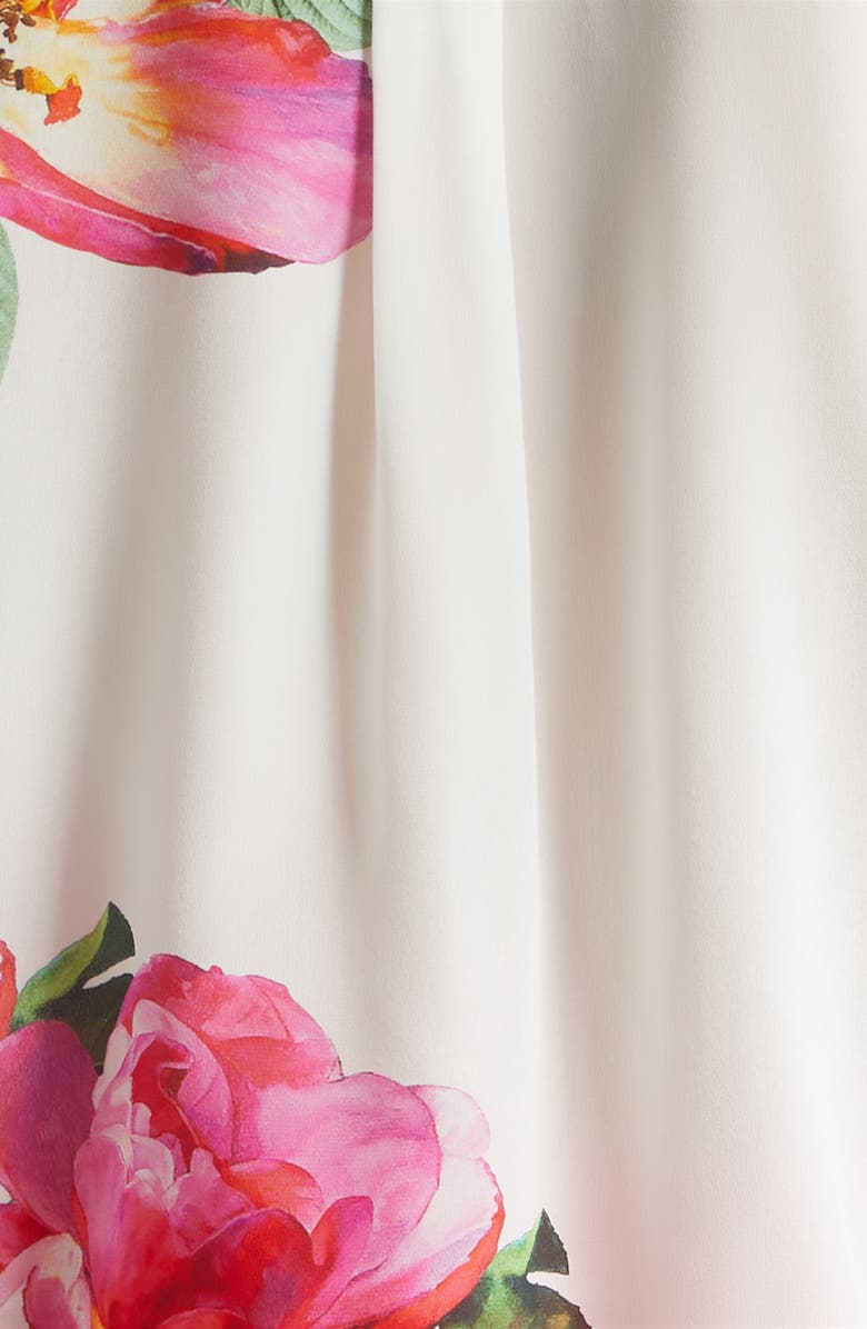 Alice + Olivia Willa Floral Silk Button-Up Shirt, Alternate, color, 