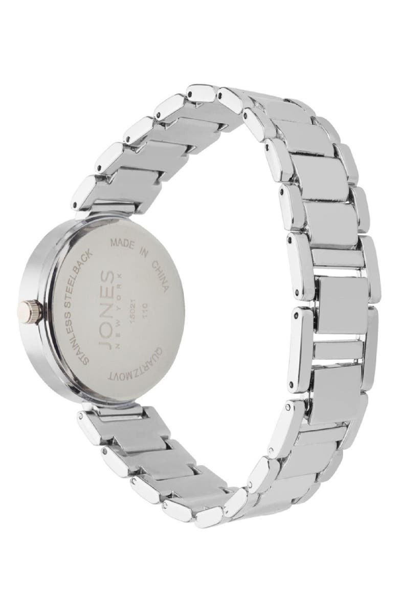 Jones New York Crystal Sunray Quartz Bracelet Watch, 32.5mm, Alternate, color, Silver