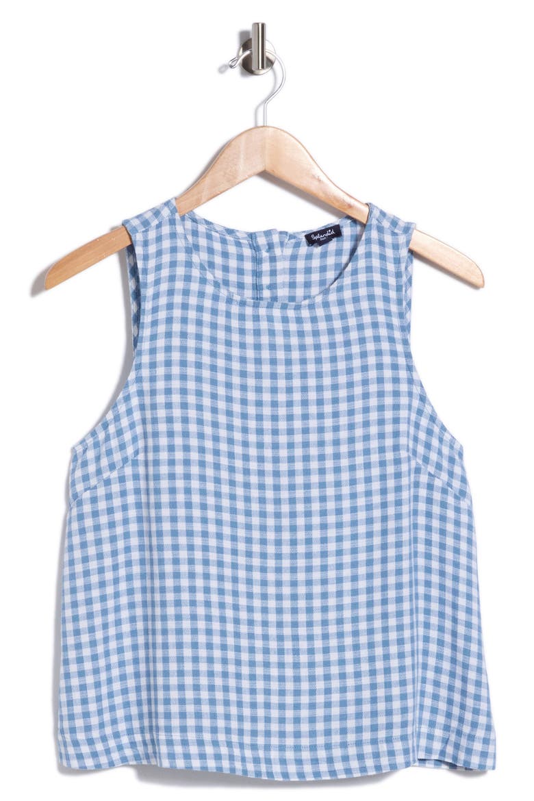 Gingham Shell, Alternate, color, BLUE GINGHAM