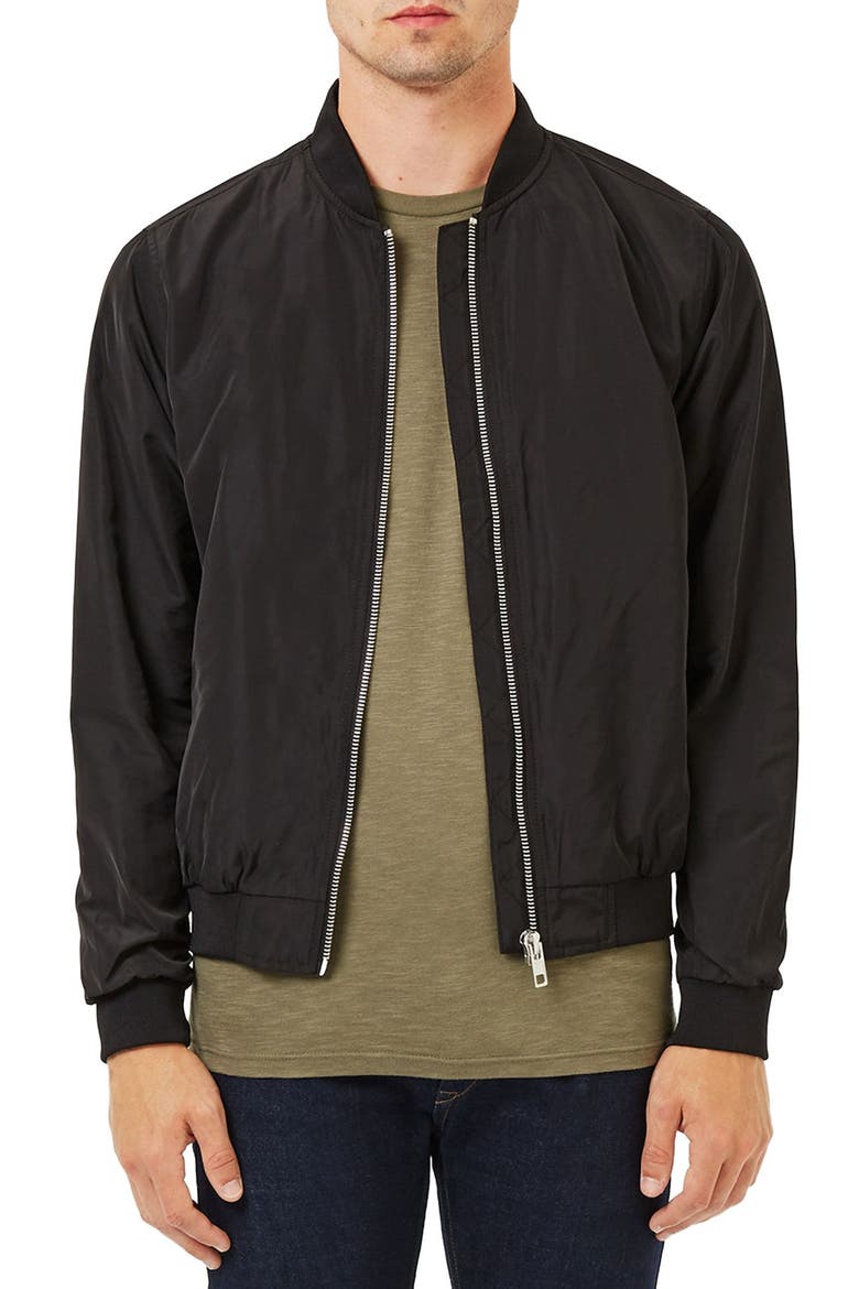Lightweight Bomber Jacket, Main, color, BLACK