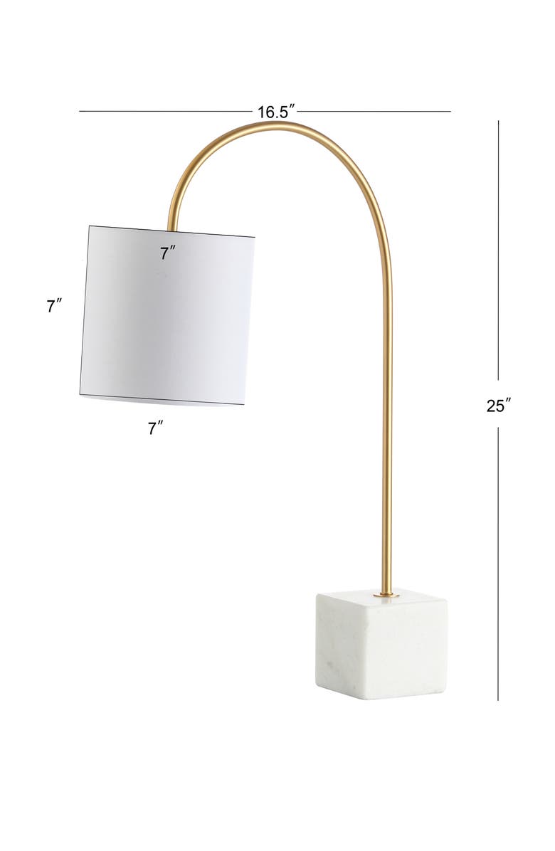 JONATHAN Y Fisher Marble/Brass LED Table Lamp, Main, color, White/Brass Gold