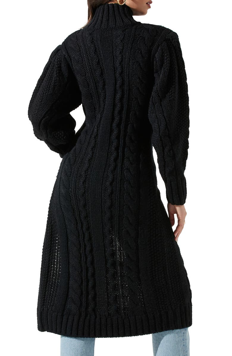 ASTR the Label Evangelina Cable Stitch Maxi Turtleneck Sweater, Alternate, color, 