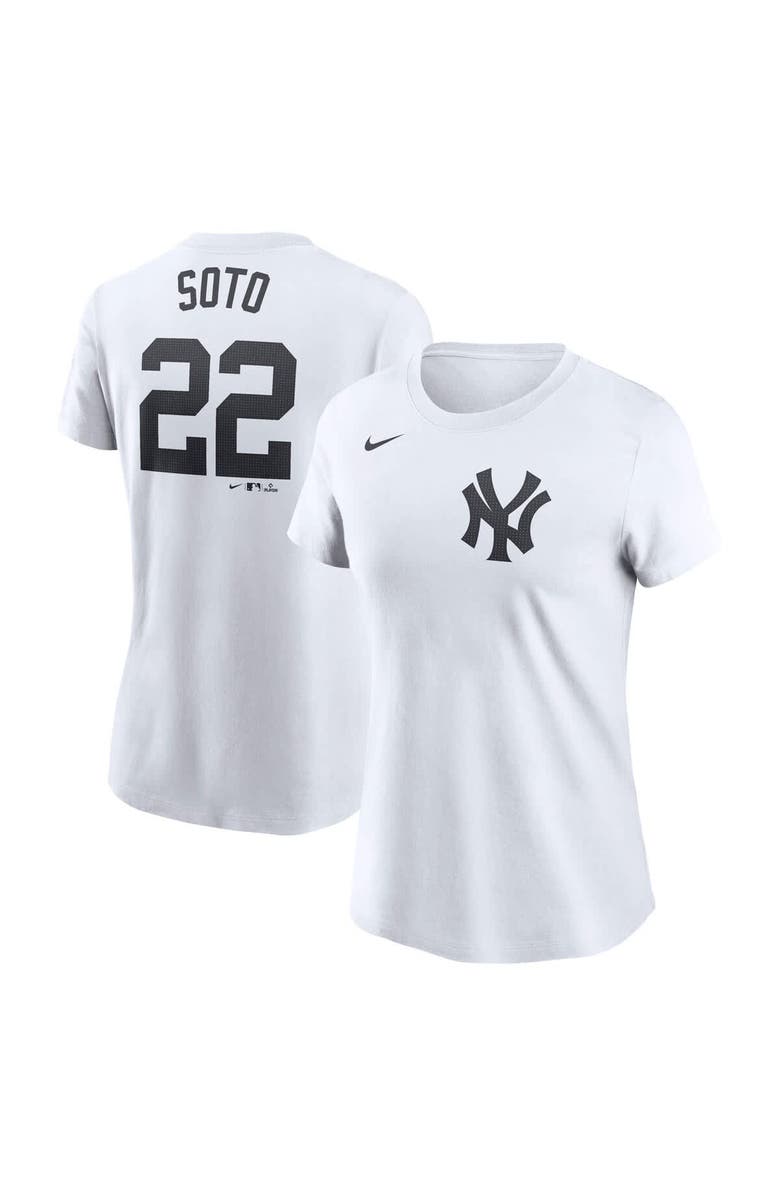 Nike Women's Nike Juan Soto White New York Yankees  Fuse Name & Number T-Shirt, Main, color, 