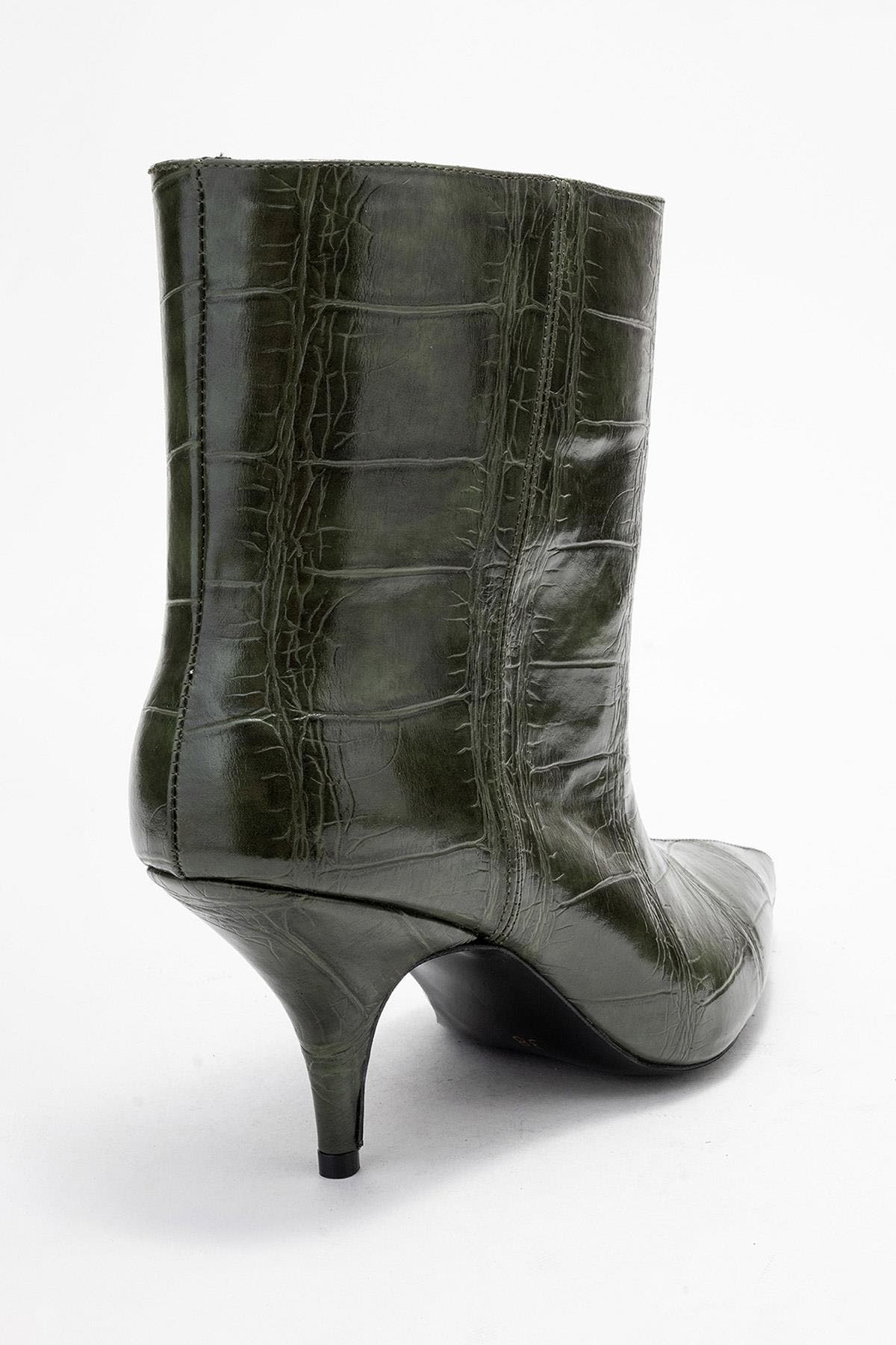 Brivelle Pointed Toe Boot, Alternate, color, Green Print Faux Leather