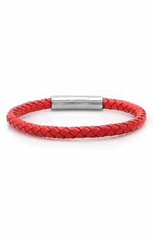 Stainless Steel Charm & Braided Leather Bracelet