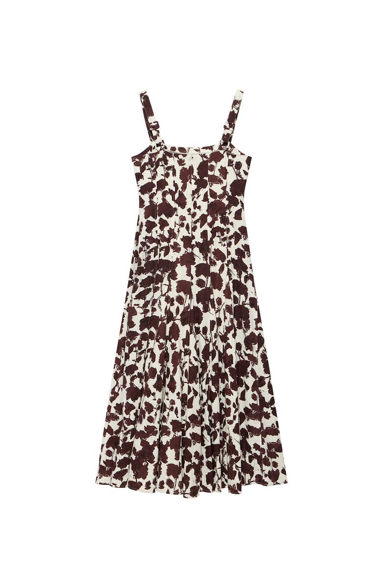 MINT VELVET Linen Blend Printed Midi Dress, Alternate, color, Brown