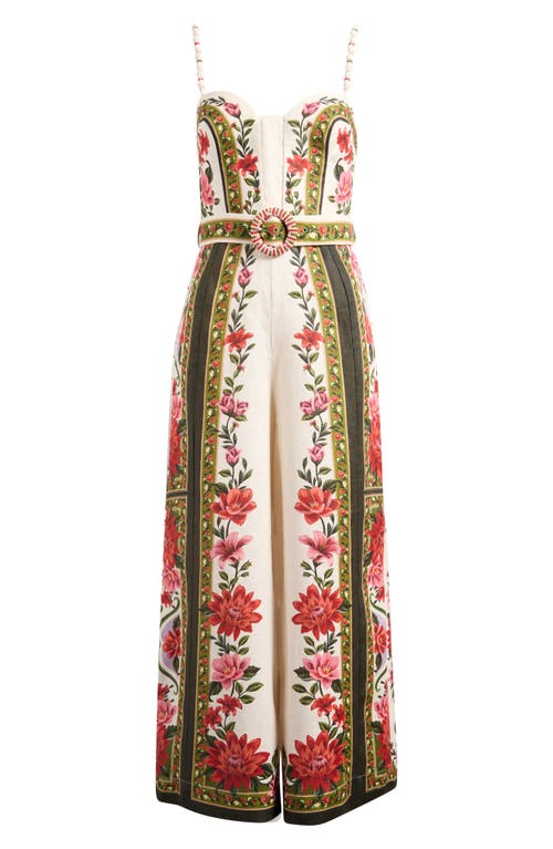 Farm Rio Wonder Rio Sand Sleeveless Jumpsuit In Multi