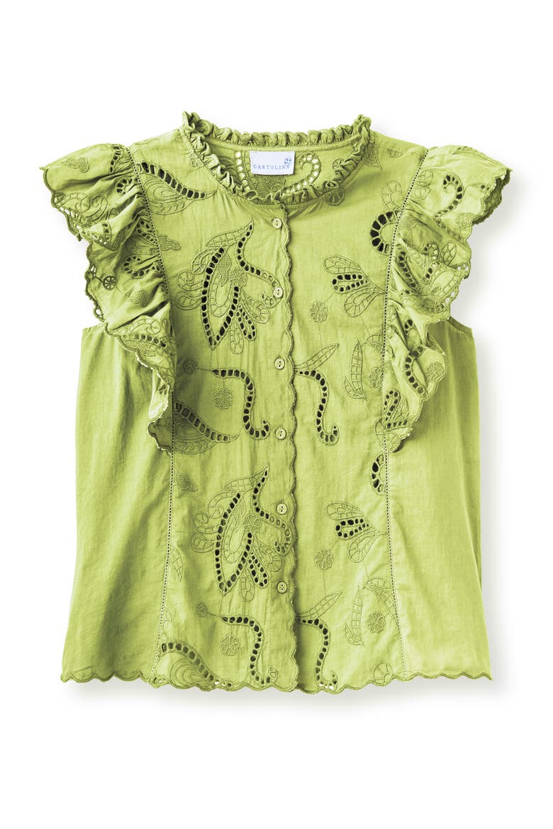 Ashe Eyelet Top, Main, color, Chartruese