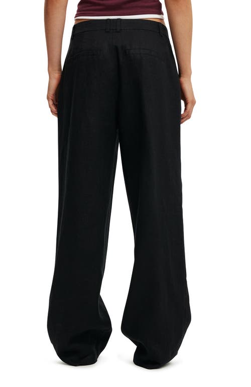 COTTON ON ELLE LINEN WIDE LEG SUITING PANT 