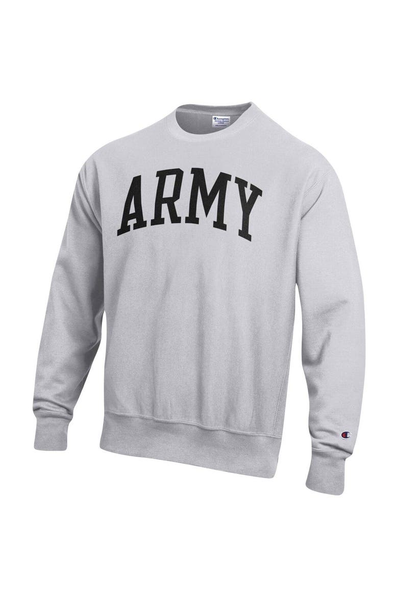 Men's Champion Heathered Gray Army Black Knights Arch Reverse Weave Pullover Sweatshirt, Alternate, color, Heather Gray