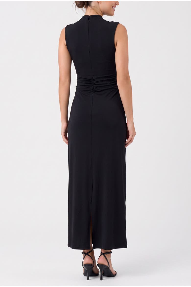 Pricilla High Neck Midi Dress, Alternate, color, Black