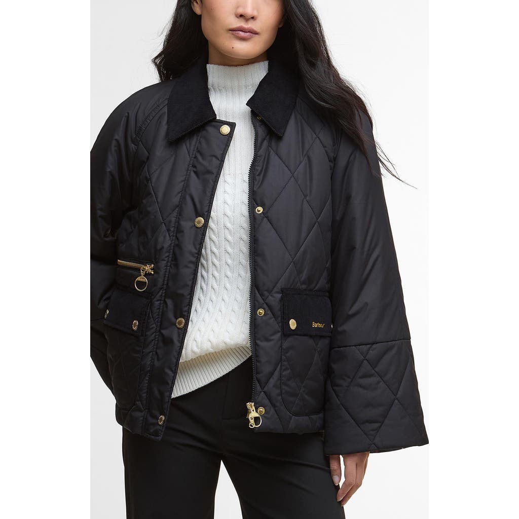 Barbour Martha Diamond Quilted Jacket In Black