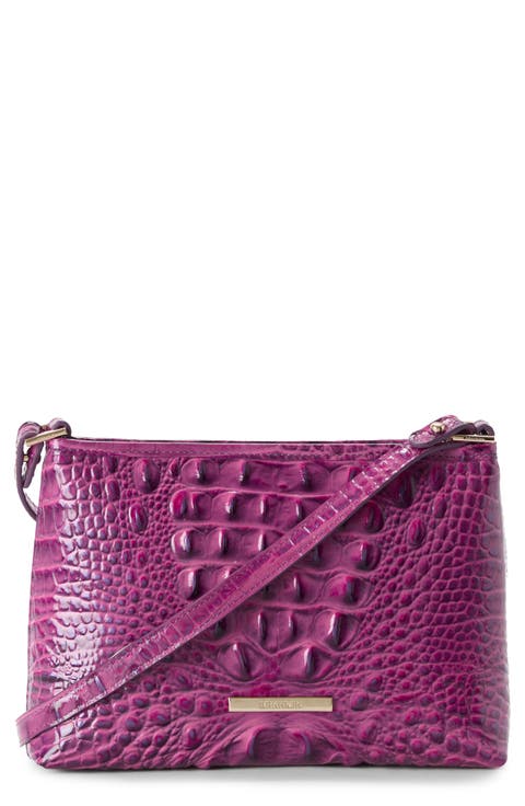 Lorelei Croc Embossed Leather Shoulder Bag