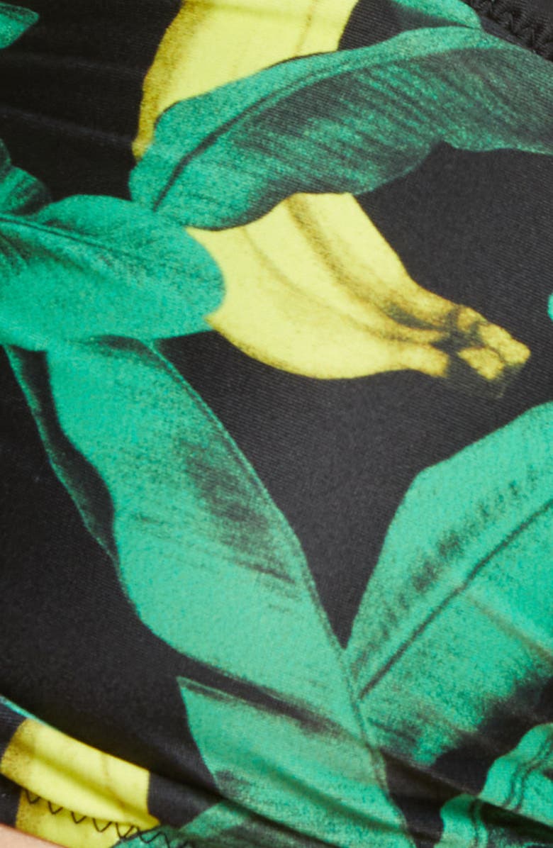 Ganni Tropical Print Ruched Bikini Top, Alternate, color, 