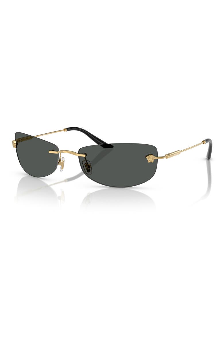60mm Rectangular Sunglasses, Alternate, color, GOLD