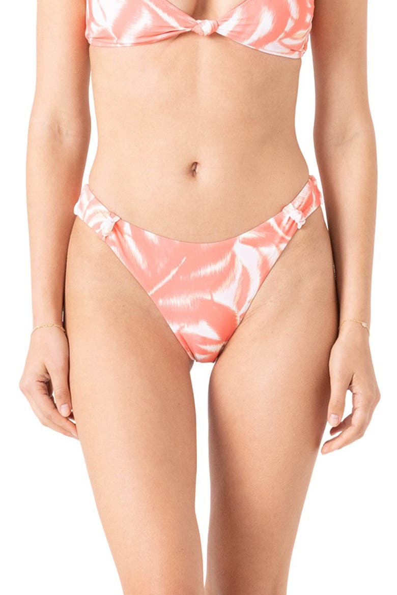 Palm Haze Scoop Front Bikini Bottoms, Main, color, CORAL MULTI