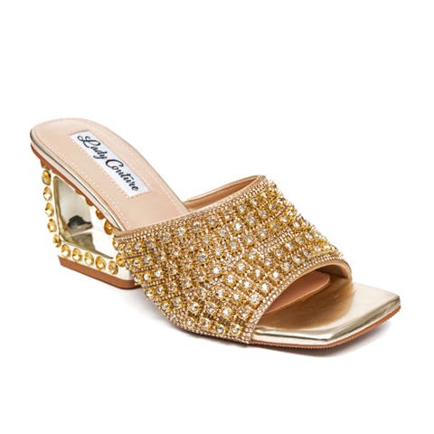 Rhinestone Jewel Heel Slide