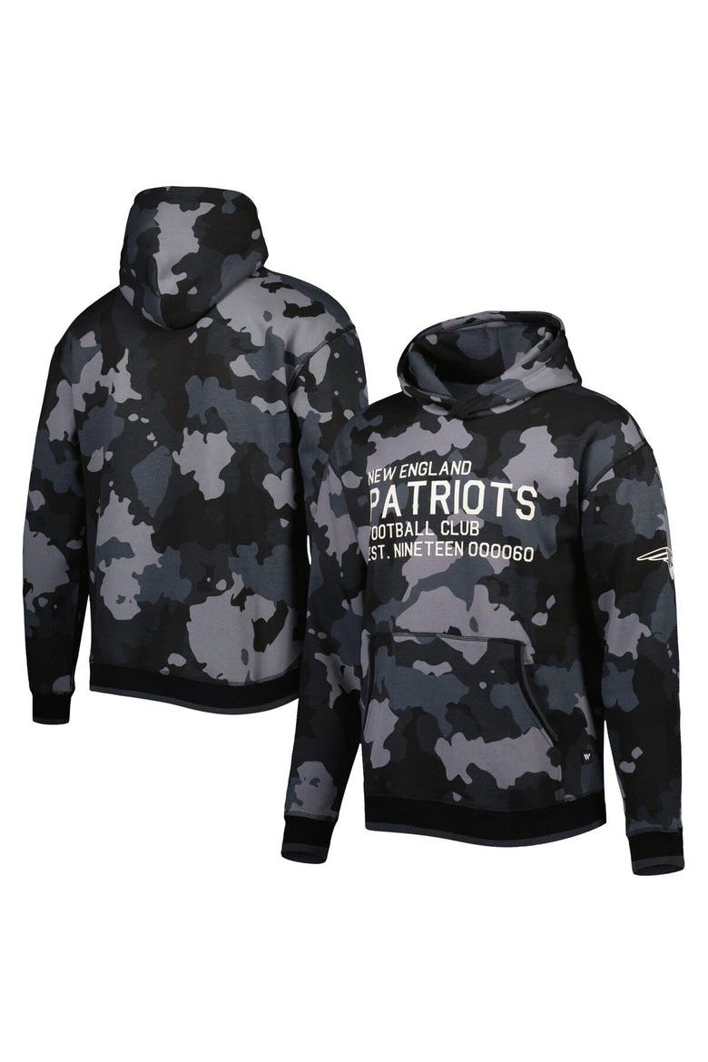 Men's The Wild Collective Black New England Patriots Camo Pullover Hoodie, Main, color, Black