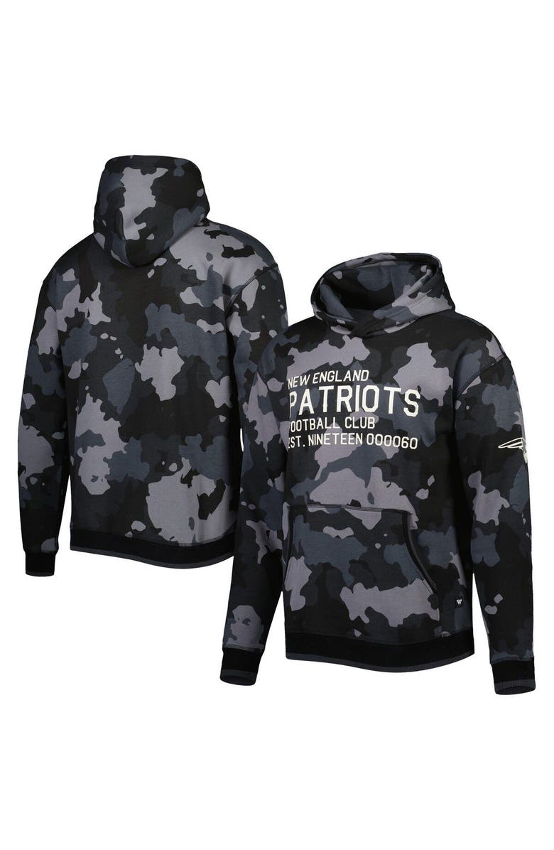 THE WILD COLLECTIVE Men's The Wild Collective Black New England Patriots Camo Pullover Hoodie, Main, color, Black